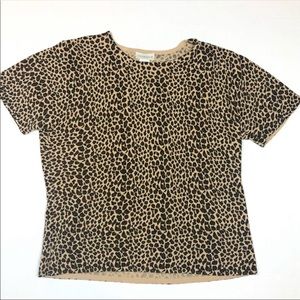 Yarnworks Short Sleeve Leopard Print Sweater